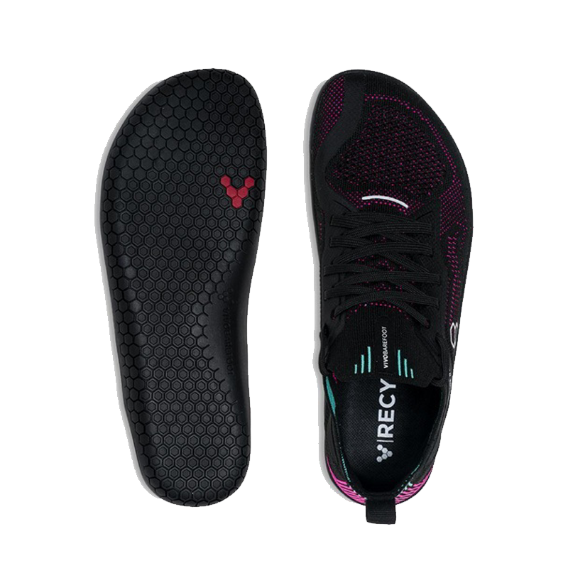 Vivobarefoot - Primus Lite Knit - Obsidian / Vibrant Pink - Women's