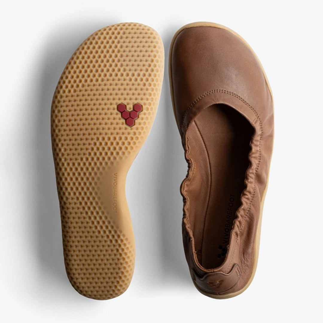 Vivobarefoot - Asana Yin Ballerina Leather - Tan - Women's