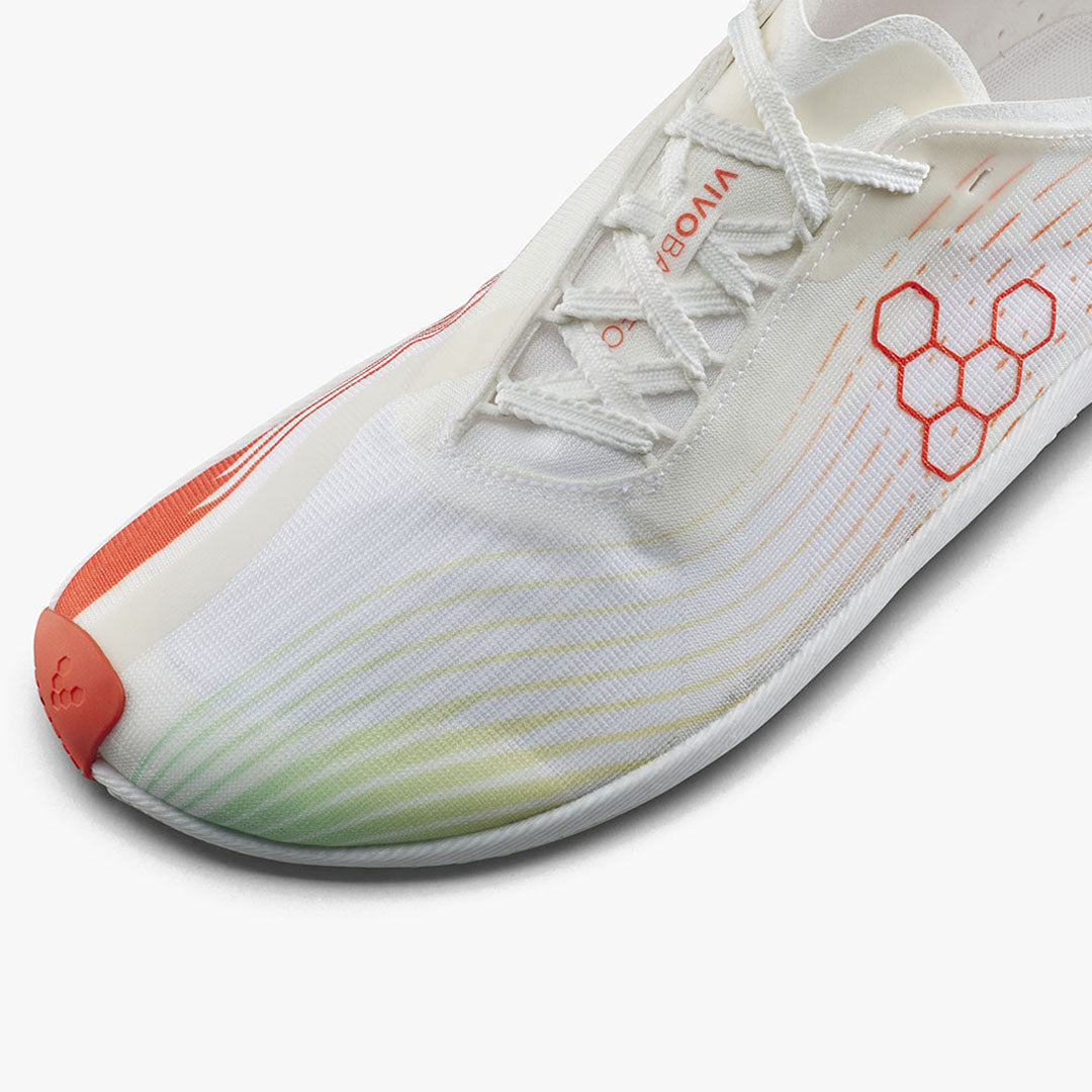 Vivobarefoot - Primus Flow - Bright White/ Neon Orange - Women's