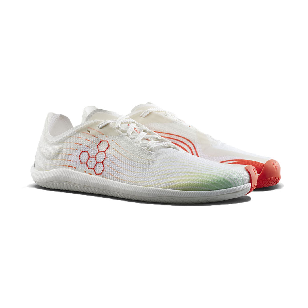 Vivobarefoot - Primus Flow - Bright White/ Neon Orange - Women's
