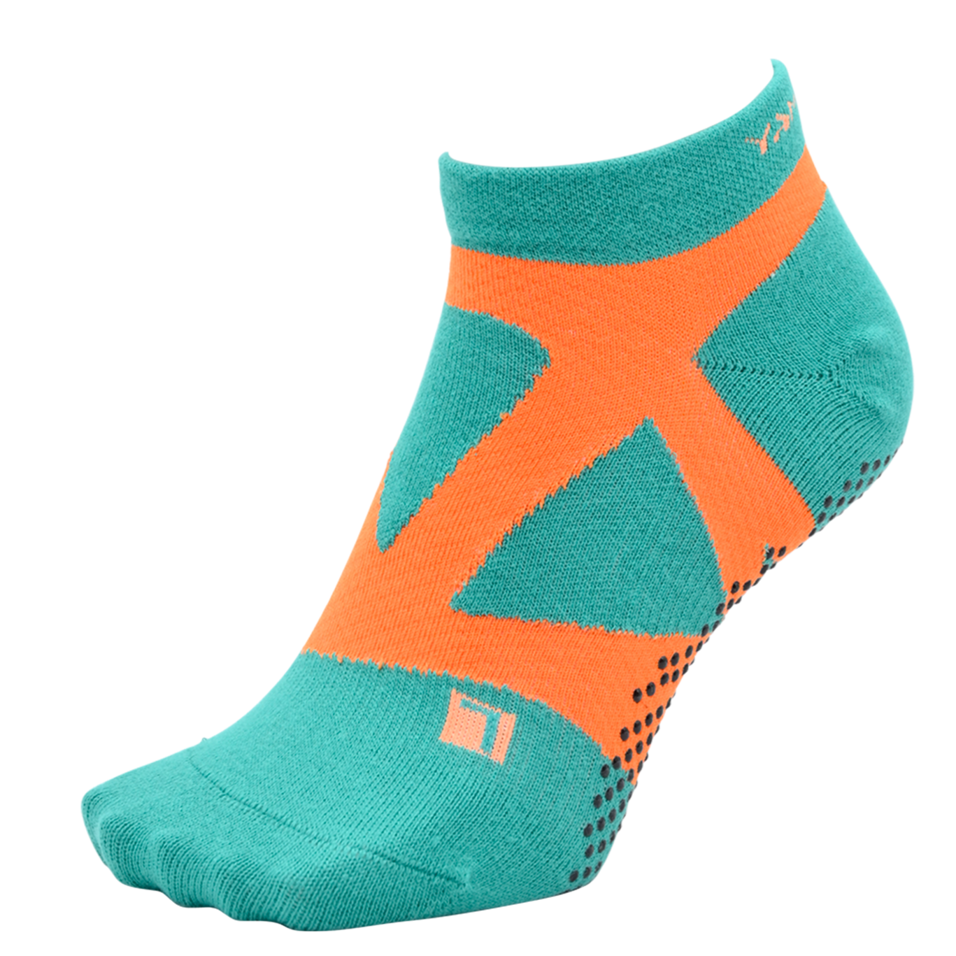 YAMAtune - Spider-Arch Compression - Short Socks - Non-Slip Dots - Green/Orange