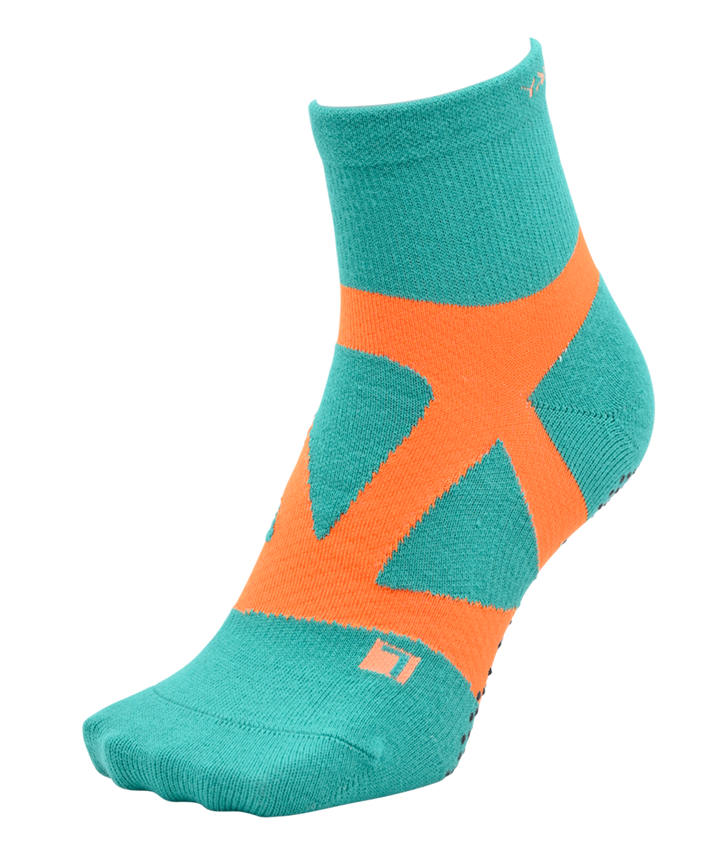 YAMAtune - Spider-Arch Compression - Mid-Length Socks - Non-Slip Dots - Green/Orange