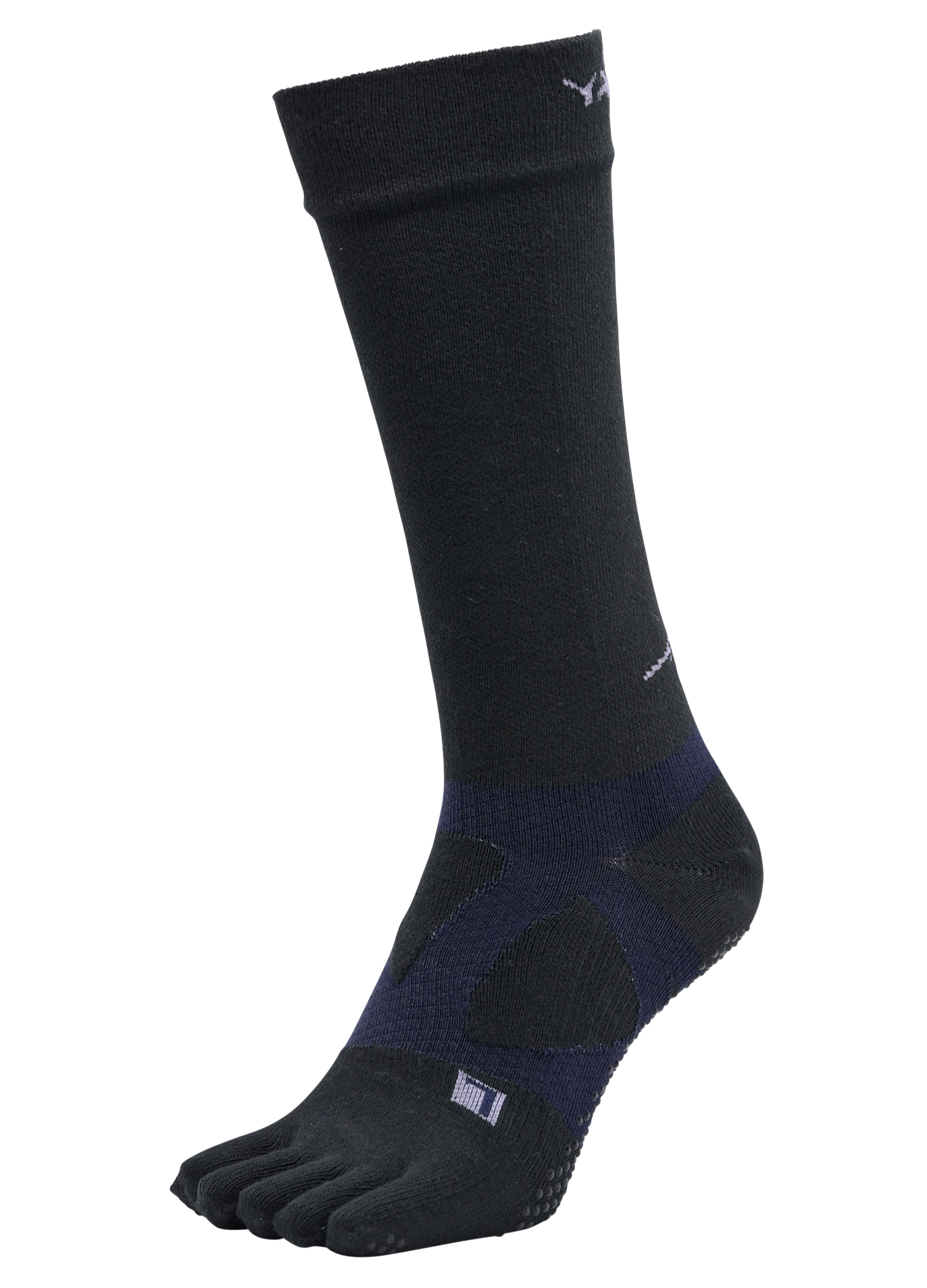YAMAtune - Spider-Arch Compression - Long 5-Toe Socks - Non-Slip Dots - Black/Dark Navy