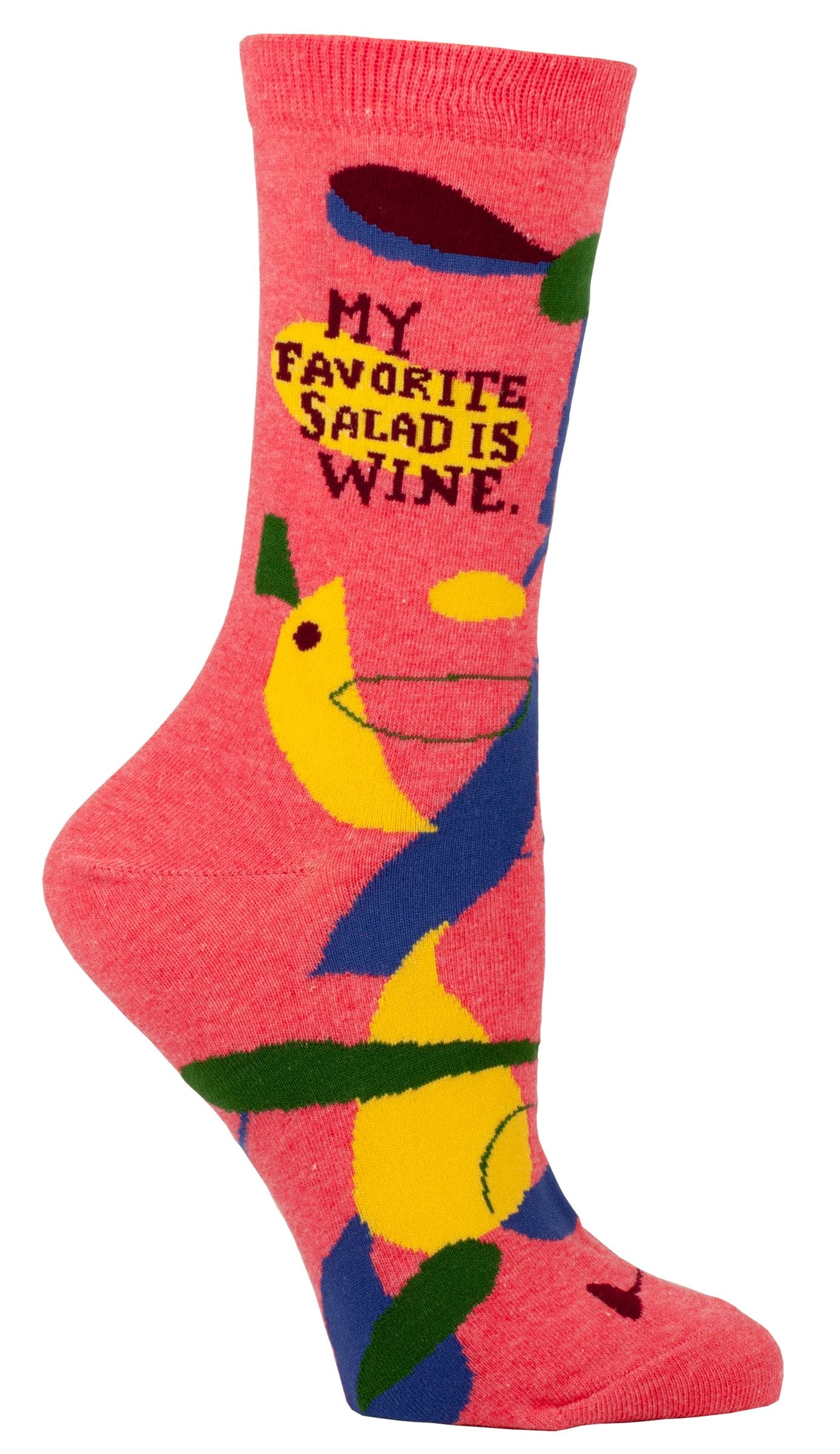Blue Q - Women's Crew Socks - My Favorite Salad is Wine