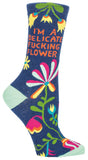 Blue Q - Women's Crew Socks - I'm A Delicate Fxxking Flower