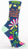 Blue Q - Women's Crew Socks - I'm A Delicate Fxxking Flower