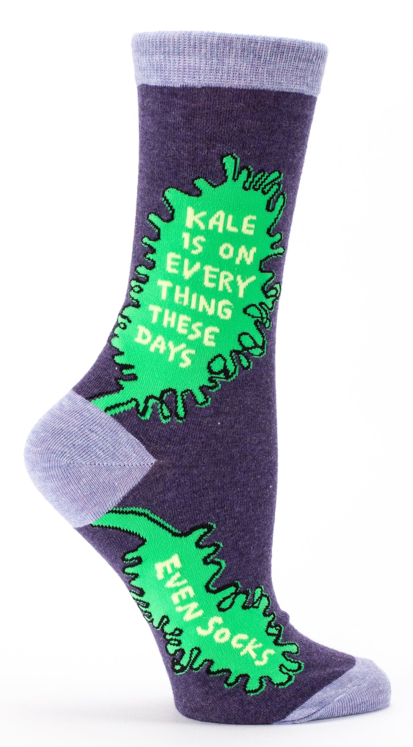Blue Q - Women's Crew Socks - Kale Is On Everything These Days