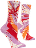 Blue Q - Women's Crew Socks - I'm A Girl, What's Your Superpower?