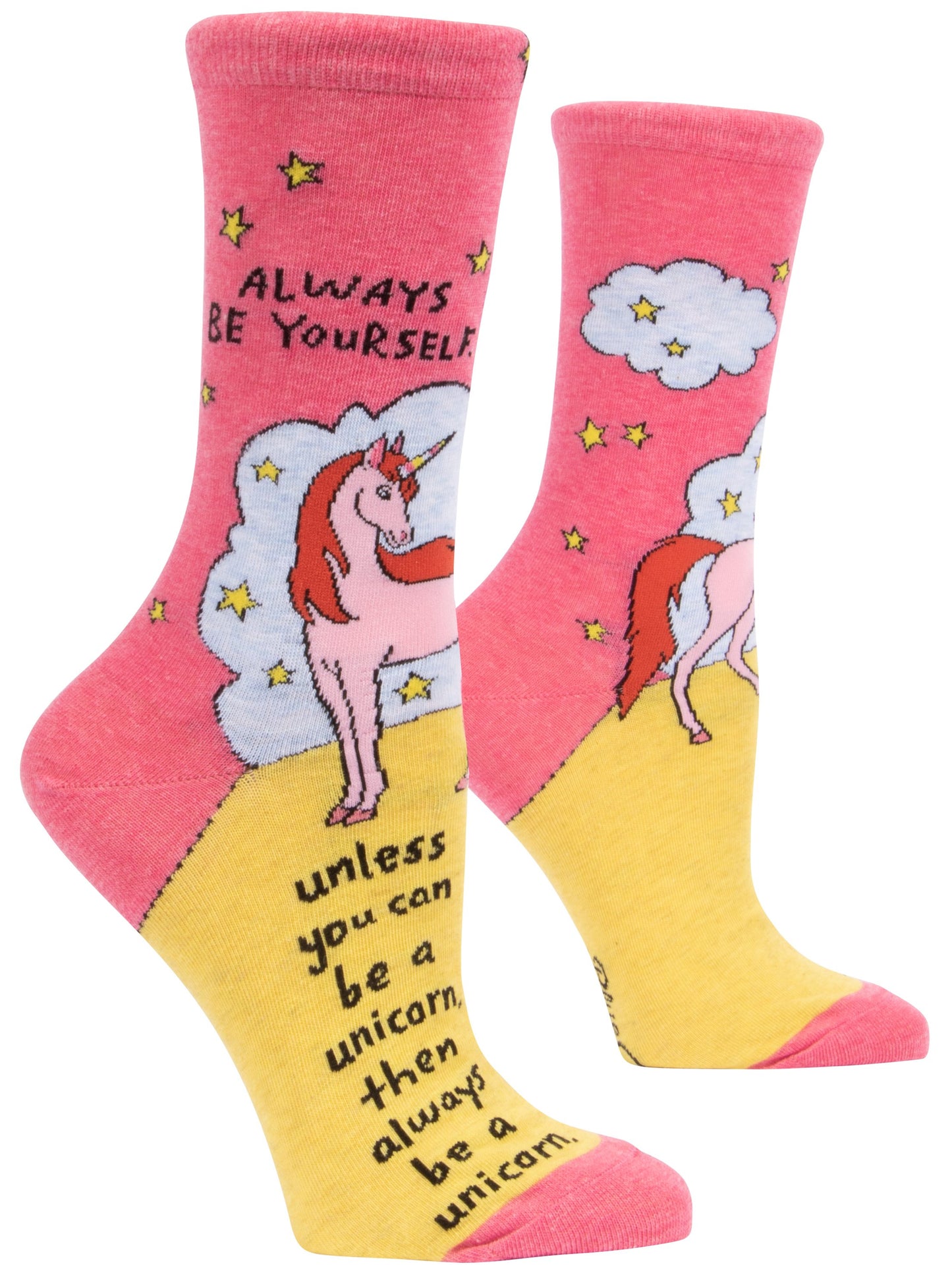 Blue Q - Women's Crew Socks - Always Be Yourself Unless You Can Be A Unicorn