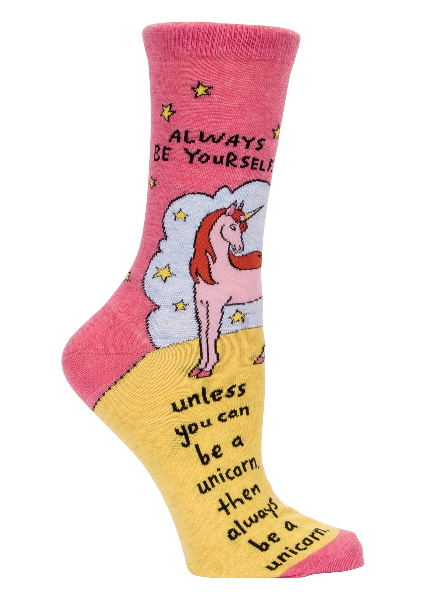 Blue Q - Women's Crew Socks - Always Be Yourself Unless You Can Be A Unicorn