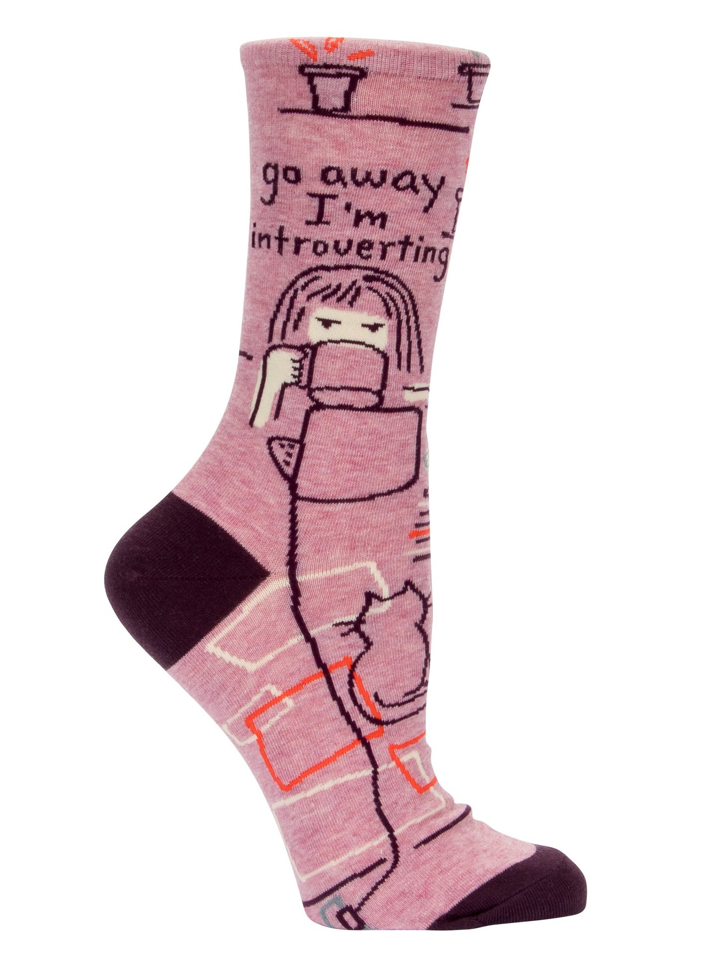 Blue Q - Women's Crew Socks - Go Away I'm Introverting