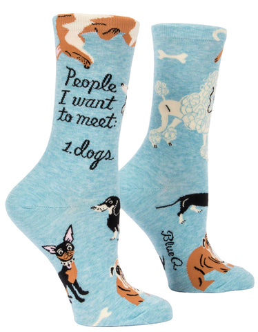 Blue Q - Women's Crew Socks - People I Want To Meet: Dogs