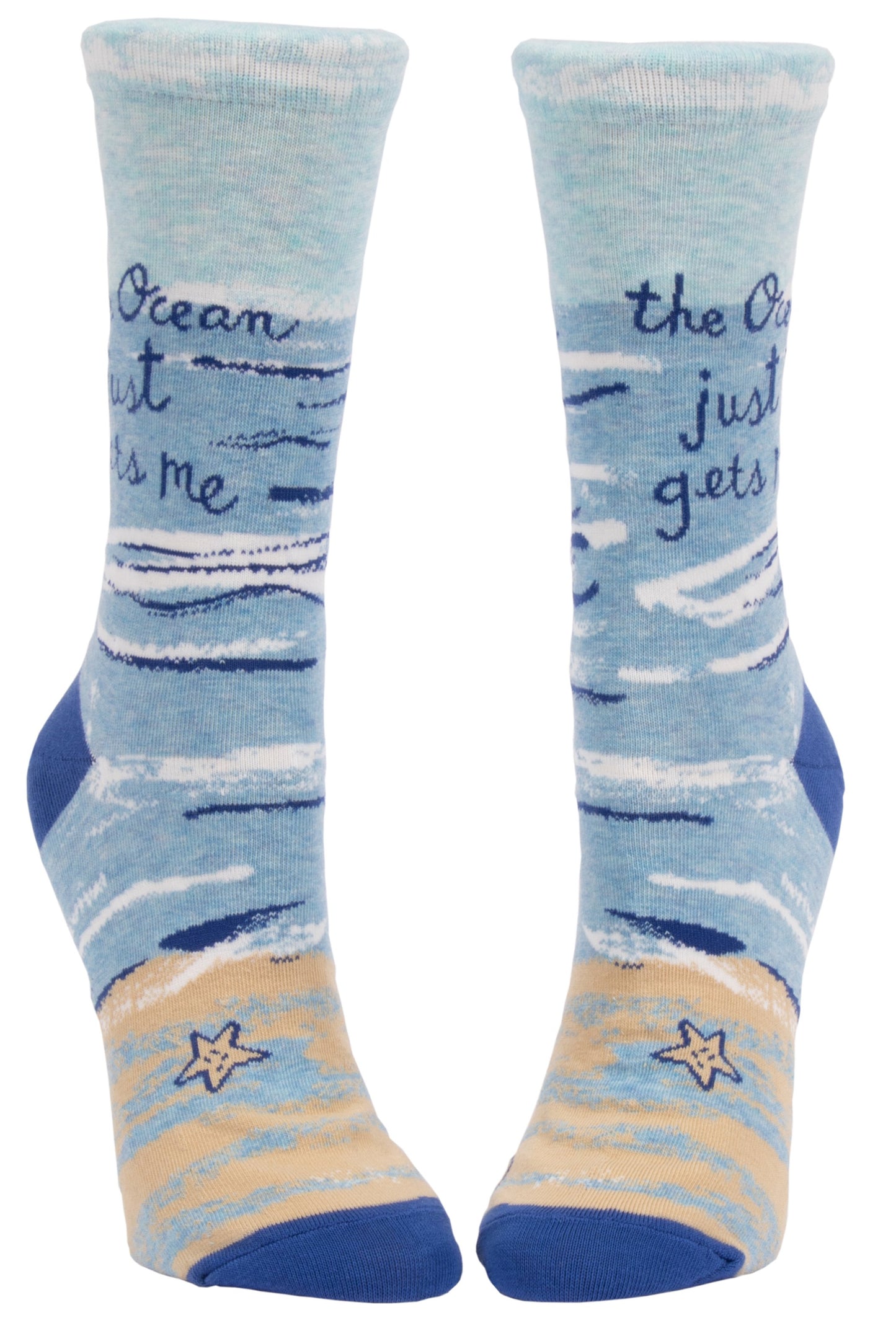Blue Q - Women's Crew Socks - The Ocean Just Gets Me