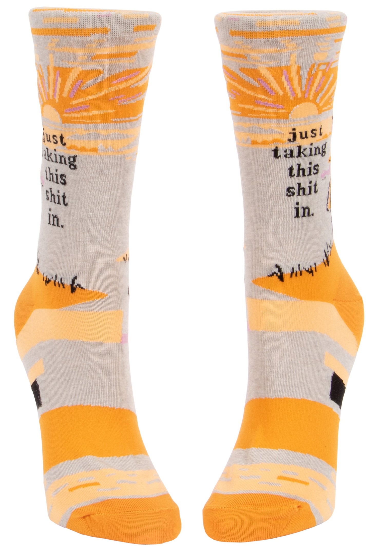 Blue Q - Women's Crew Socks - Just Taking This Shxt In