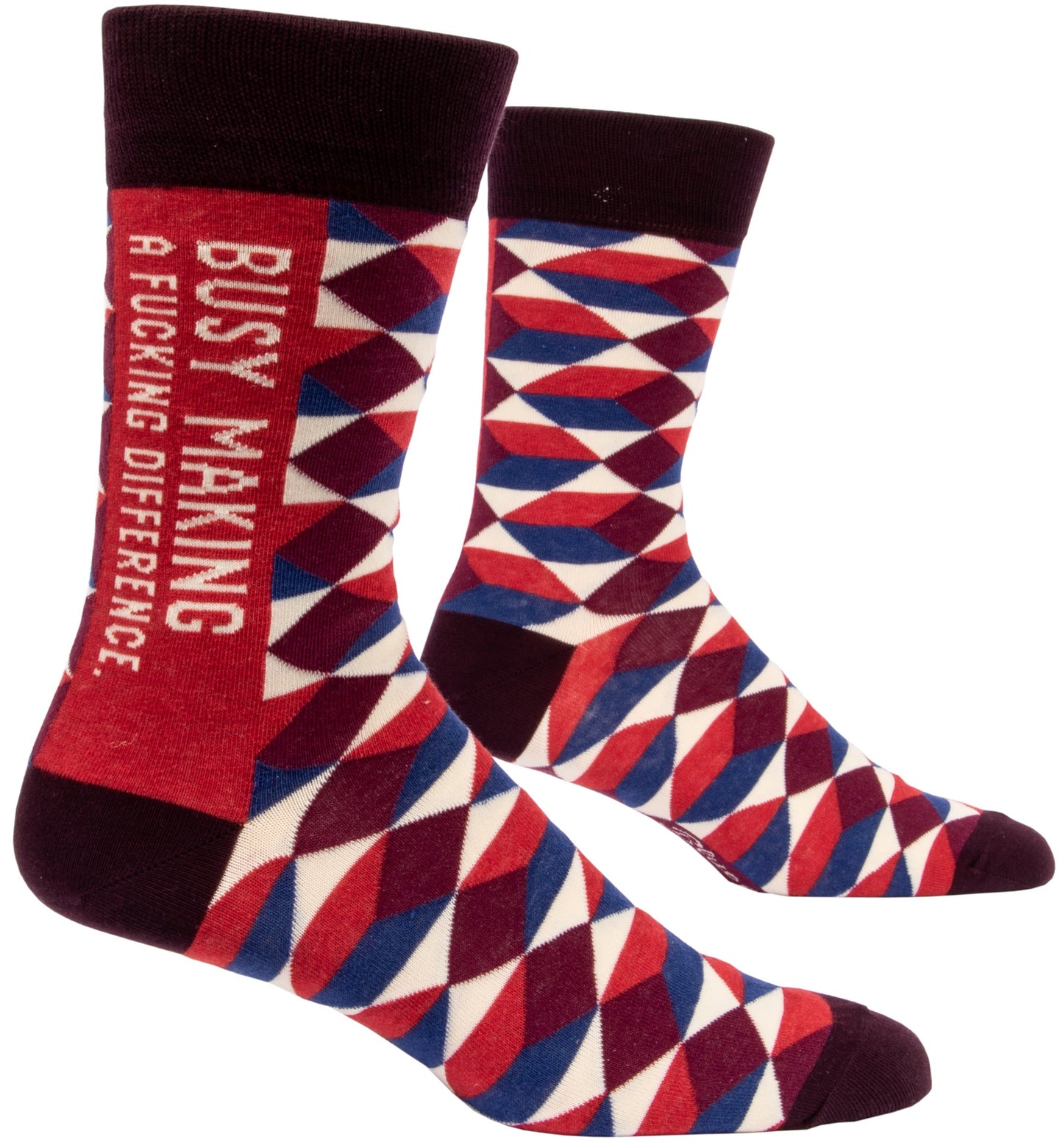 Blue Q - Men's Crew Socks - Busy Making a Fxxking Difference