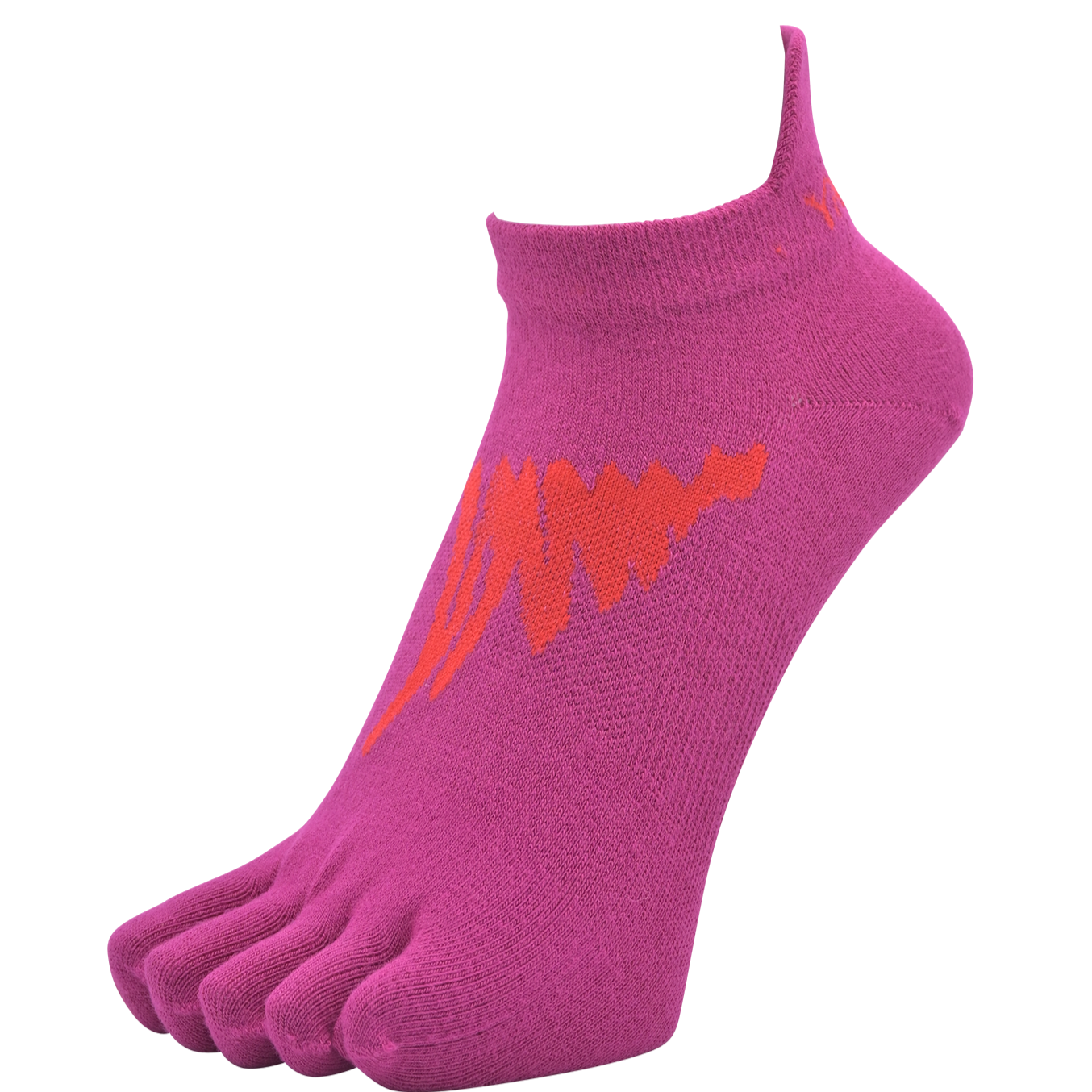 YAMAtune - Track & Field - Short Lightweight 5-Toe Socks - Dark Purple/Red
